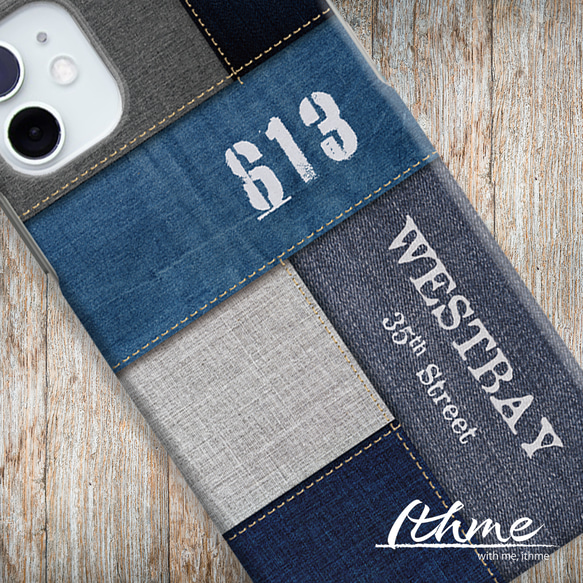 全機種対応 / デニム ナンバー ★ 名入れ【スマホシンプルハードケース・ほぼ全機種対応・Android iphone 2枚目の画像