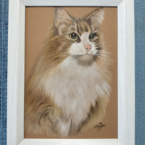 ペットの似顔絵 オーダーメイド 色鉛筆手描き [ハガキサイズ