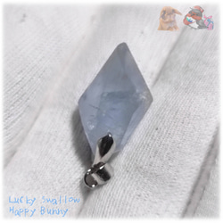 セレスタイト マダガスカル産 ファセットカット ペンダント ネックレス向け 天青石 celestite No.5710 7枚目の画像