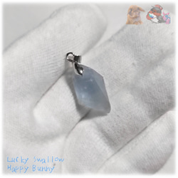 セレスタイト マダガスカル産 ファセットカット ペンダント ネックレス向け 天青石 celestite No.5710 9枚目の画像