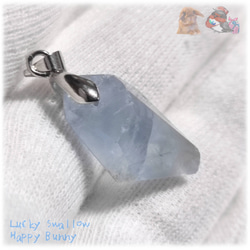 セレスタイト マダガスカル産 ファセットカット ペンダント ネックレス向け 天青石 celestite No.5710 4枚目の画像