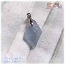 セレスタイト マダガスカル産 ファセットカット ペンダント ネックレス向け 天青石 celestite No.5710 6枚目の画像