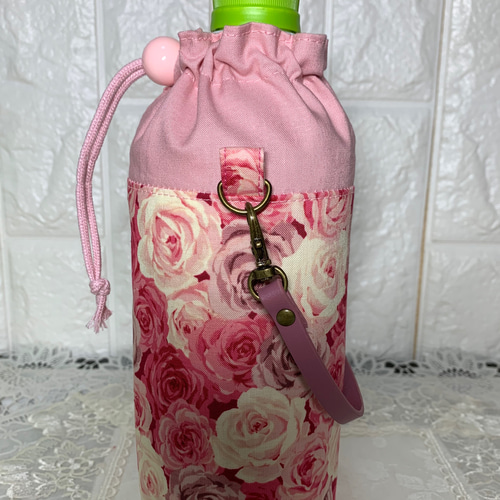 ペットボトルカバー ペットボトルホルダー 薔薇柄ピンク系