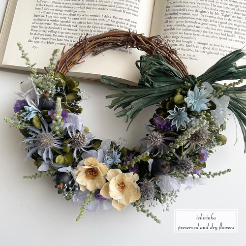 ナチュラルな春待ちハーフリース* * ラッピング無料 ボタニカル 春