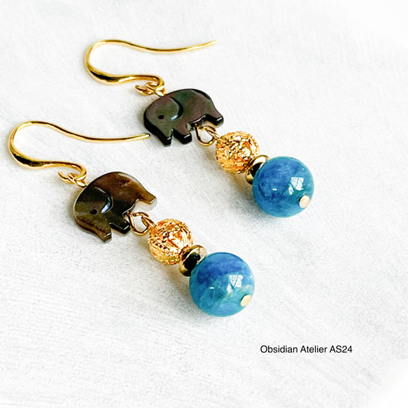 年代物 天然石ピアス