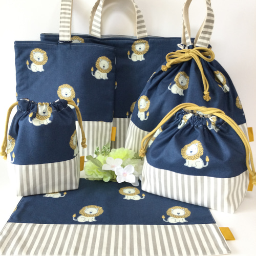 ⭐︎そら⭐︎リトルライオン　北欧　レッスンバッグ　上履き入れ　着替え袋 入園入学/レッスンバッグ・通園バッグ(ライオン) レッスンバッグ