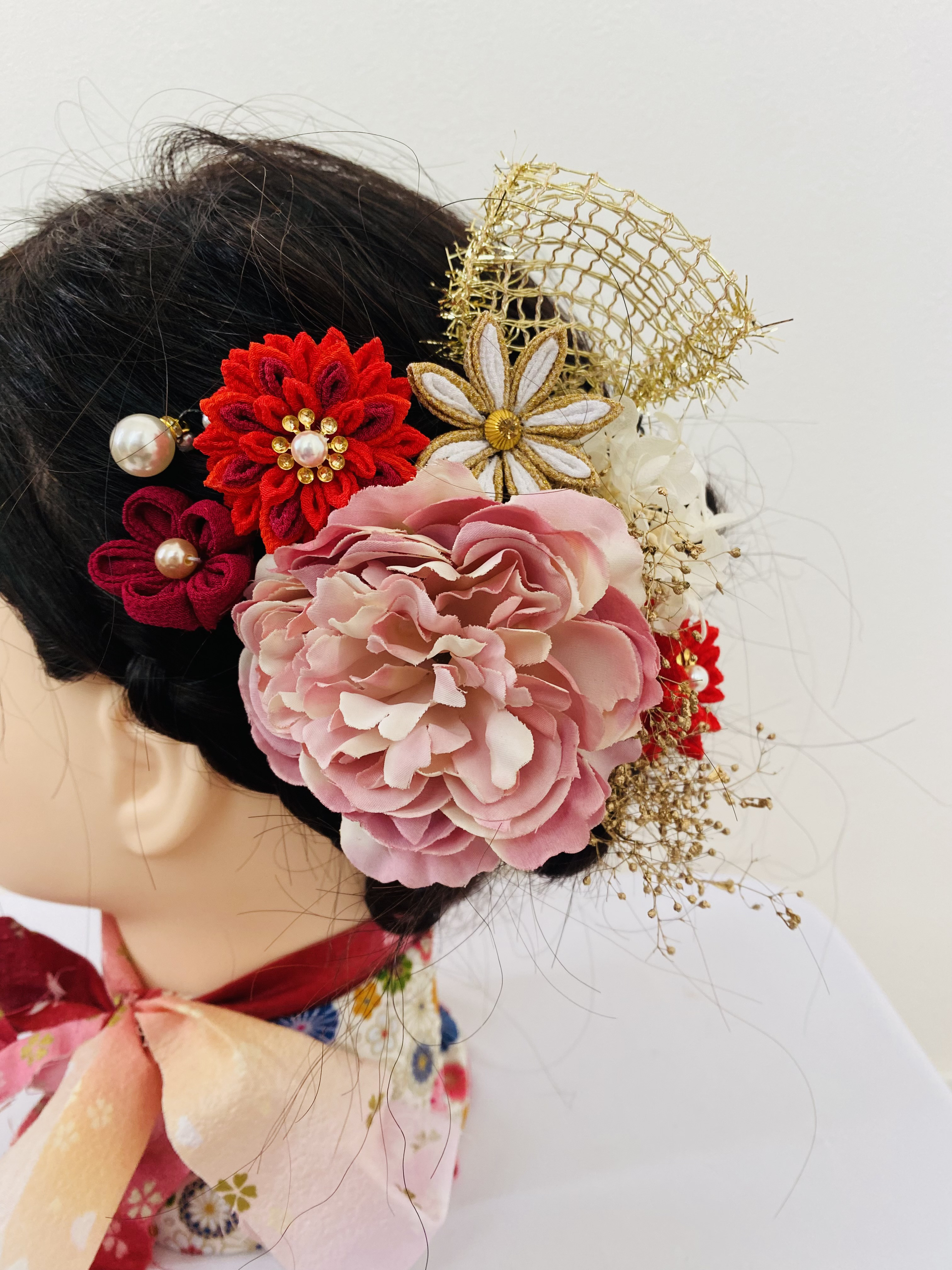 つまみ細工七五三＊和装＊浴衣＊成人式　１点もの即納可能♡