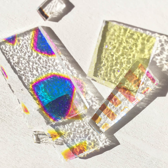 ダイクロガラス チップ3g クリアベース または5㎜角カットガラス