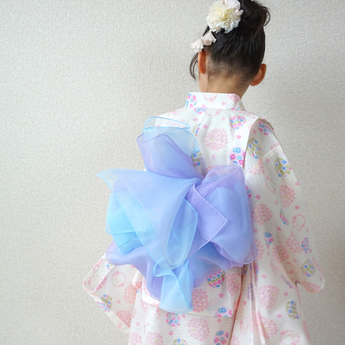 新作] 2way浴衣3点セット 白うさぎ 子供服 B-boutique by ankosi