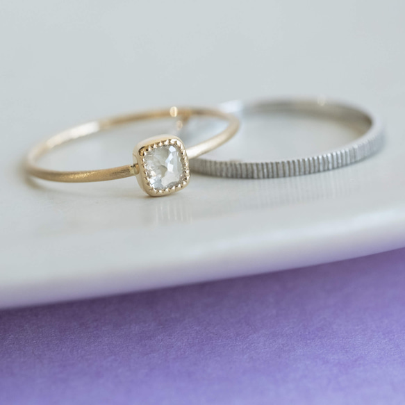 L'EAU rectangle diamond ring 5枚目の画像