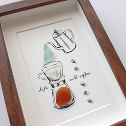 〈ドリップコーヒー〉シーグラスアート 3枚目の画像