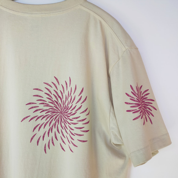 スタンプアートワークTシャツ『いちごいち衣』ハナビ/ユニセックスL 1枚目の画像
