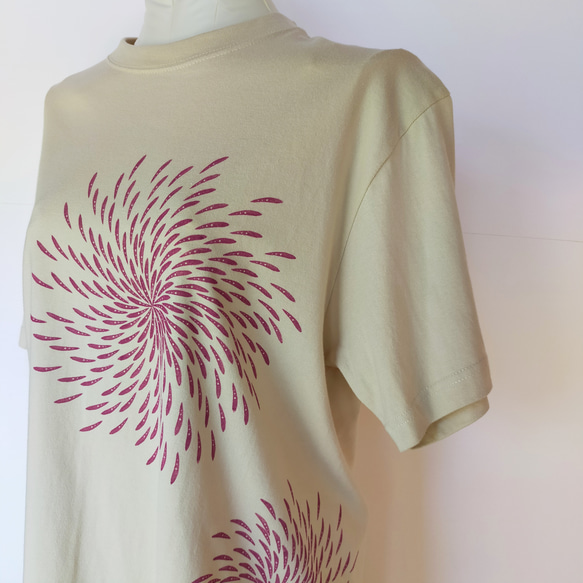 スタンプアートワークTシャツ『いちごいち衣』ハナビ/ユニセックスL 3枚目の画像