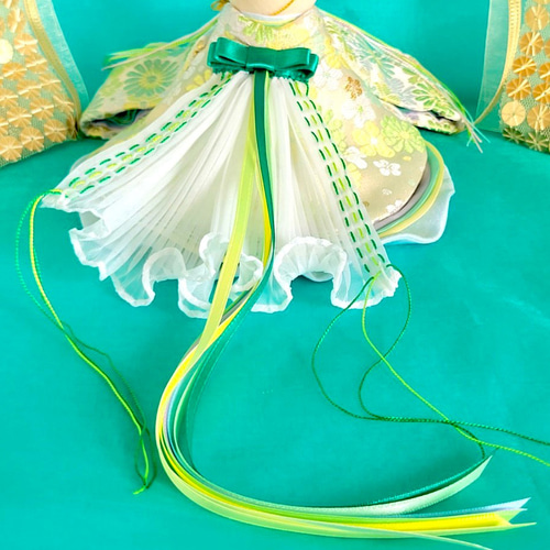 611 ひなまつり 小さな着せ替えお着物〈お姫様〉十二単 浅梔子（あさ