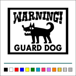 番犬【 WARNINGA GUARD DOG 】009 ステッカー 左向き【カラー選択可】 送料無料♪ 1枚目の画像