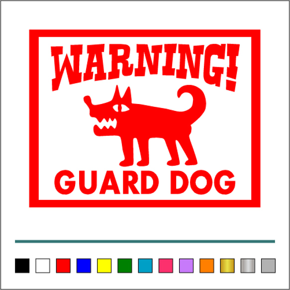 番犬【 WARNINGA GUARD DOG 】009 ステッカー 左向き【カラー選択可】 送料無料♪ 3枚目の画像