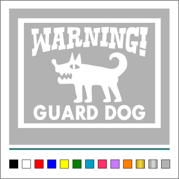 番犬【 WARNINGA GUARD DOG 】009 ステッカー 左向き【カラー選択可】 送料無料♪ 2枚目の画像
