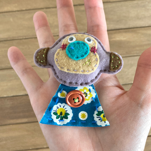 おさる】フェルトマスコットキーホルダー 動物マスコットキーホルダー