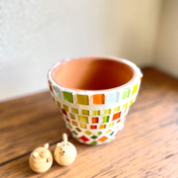 アグラオネマレッドゴールド◇観葉植物◇鉢付き◇4号◇鉢のみ販売可◇タイル鉢◇モザイクタイル◇オリジナル作品 10枚目の画像