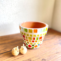 アグラオネマレッドゴールド◇観葉植物◇鉢付き◇4号◇鉢のみ販売可◇タイル鉢◇モザイクタイル◇オリジナル作品 11枚目の画像