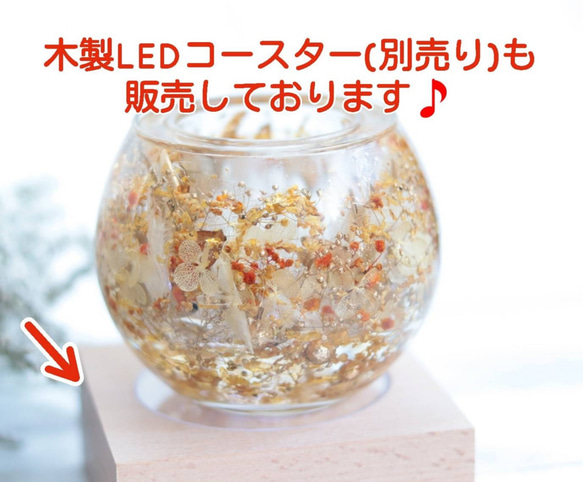 「カクレクマノミたちの水晶の海の世界」キャンドルホルダー&LEDキャンドルセット＊プリザーブドフラワー＊水晶 18枚目の画像