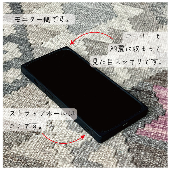 手描きチェック 強化ガラス  iPhone ケース スマホケース 13 14 mini se pro max plus 6枚目の画像