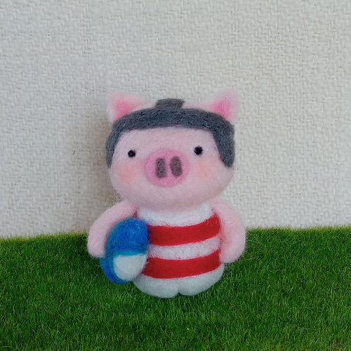 ラグビー大好きぶーぶーぶたちゃん 羊毛フェルト Mt.maru 通販