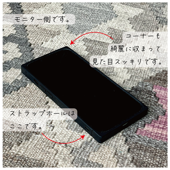 目 が 楽しむ シンプル かわいい 窓 の パターン 北欧 強化ガラス iPhone ケース スマホケース 6枚目の画像