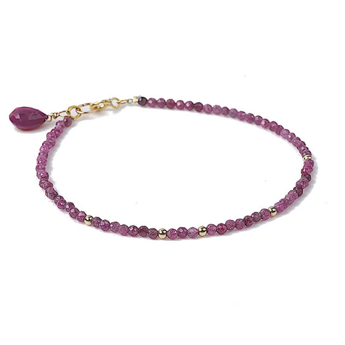 ルビーの ブレスレット ／ 14kgf ブレスレット Mizutama-mfg 通販