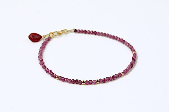 Kgf14 宝石質 高品質 天然石 ルビー ナチュラルルビー ブレスレット ルビーの ブレスレット ／ 14kgf ブレスレット Mizutama-mfg 通販
