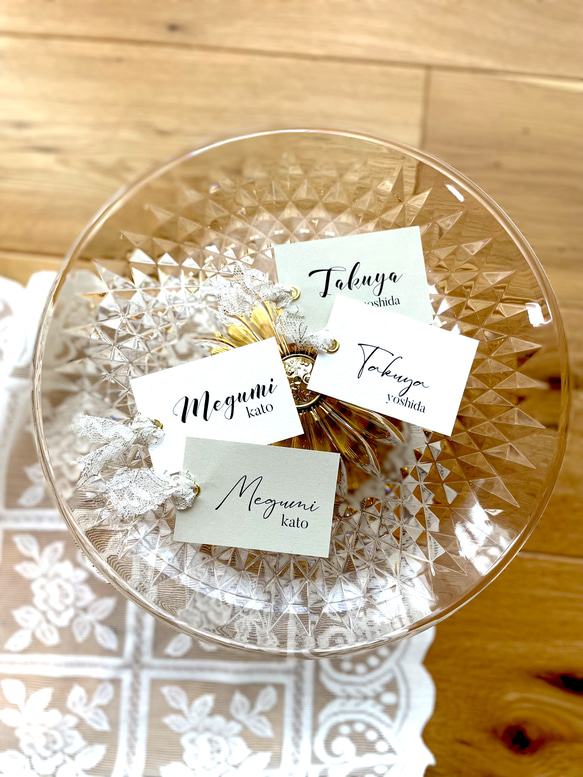 ♡70【韓国ウェディング】席札　レース　シンプル 2枚目の画像