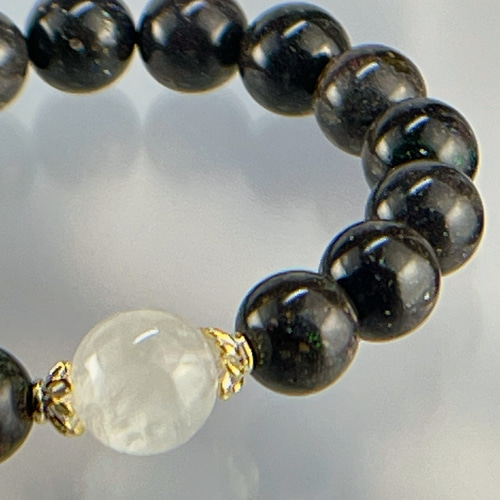 ブラックマトリックスオパール&リビアングラスブレス ブレスレット