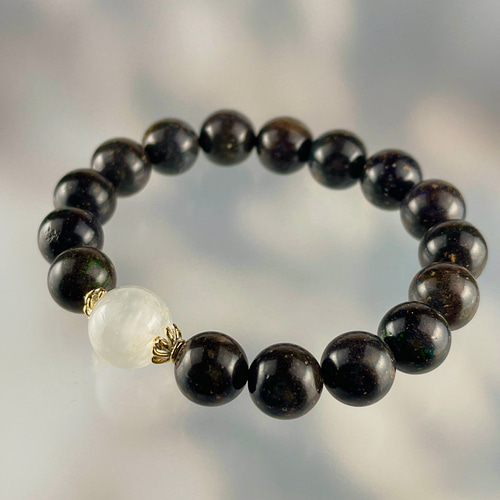 ブラックマトリックスオパール&リビアングラスブレス ブラックマトリックスオパール&リビアングラスブレス ブレスレット