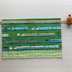 電車４ リバーシブル ランチョンマット　♡コップ袋プレゼント♡ 4枚目の画像