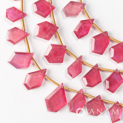 【大きめサイズ！】【５粒】ルビー スライスカットビーズ　★ANAM gems 5枚目の画像