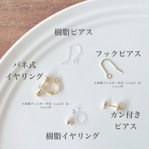 かすみ草のティーポット ピアス/イヤリング カスミソウ ☆14kgf対応可