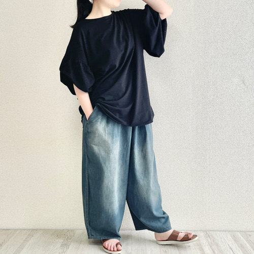 上下セットアップ】トップス＋ゆるダボデニムパンツ 色が選べる上下