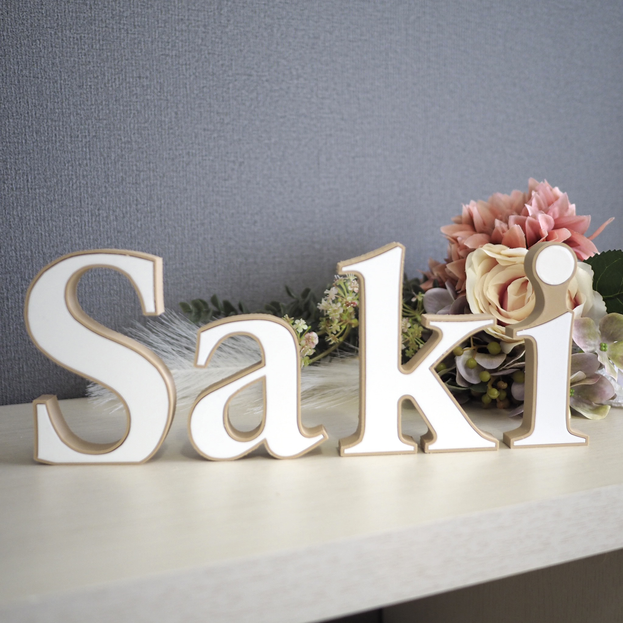 イニシャルオブジェ(大) イニシャルオブジェ.⁂°+ 木材・板 t_maco 通販 15471540｜Creema