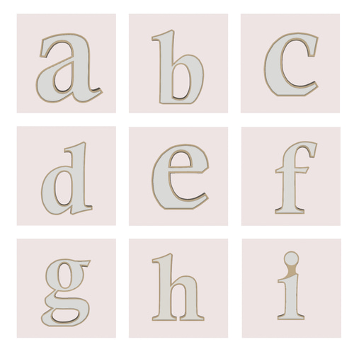 アルファベット イニシャルオブジェ バイカラー 立体・オブジェ