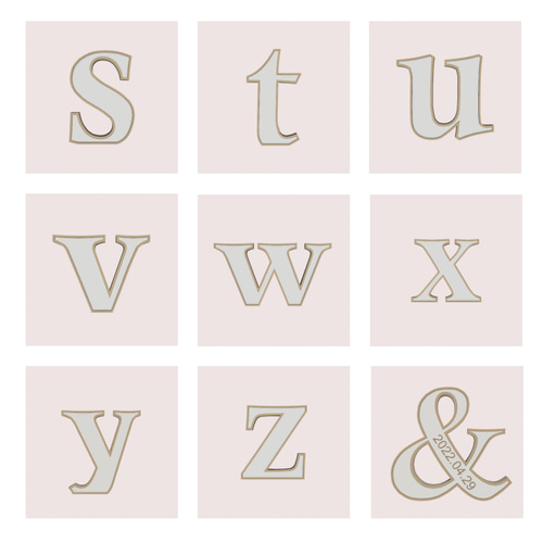 アルファベット イニシャルオブジェ バイカラー 立体・オブジェ