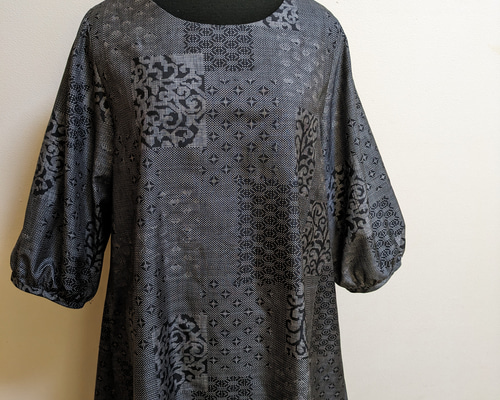 SOLD 着物リメイク ワンピース 大島紬 M〜L ワンピース さらあお