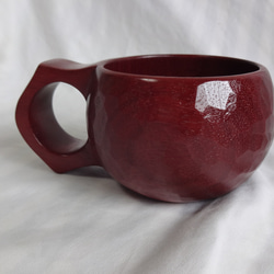　パープルハートの一木彫りコーヒーカップ. 4枚目の画像