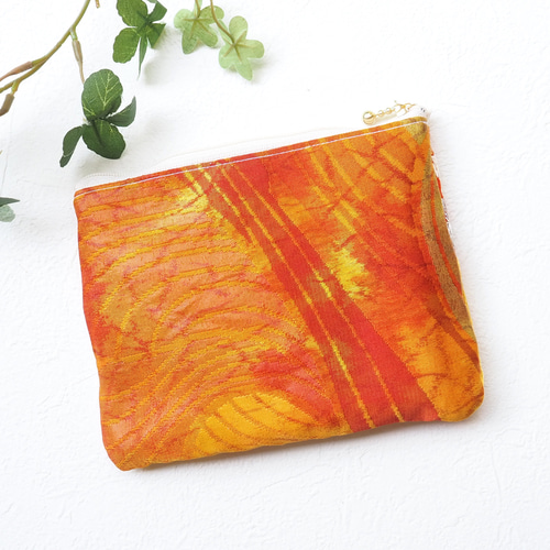 西陣織】小さめ着物帯リメイクポーチ130（一点物/伝統工芸/京都西陣