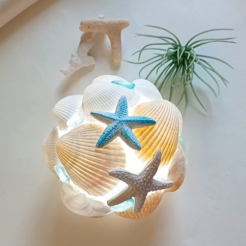 ☆ハンドメイド☆シーグラスランプライト証明