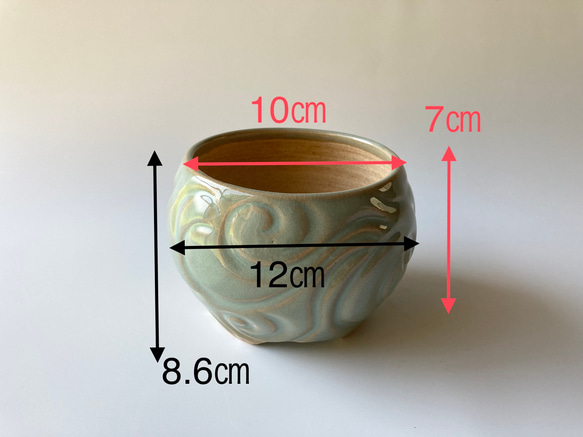 陶製植木鉢　流紋②Mサイズ 9枚目の画像