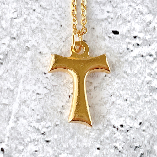 タウ十字架 ネックレスGold・サージカルステンレス・タウクロス