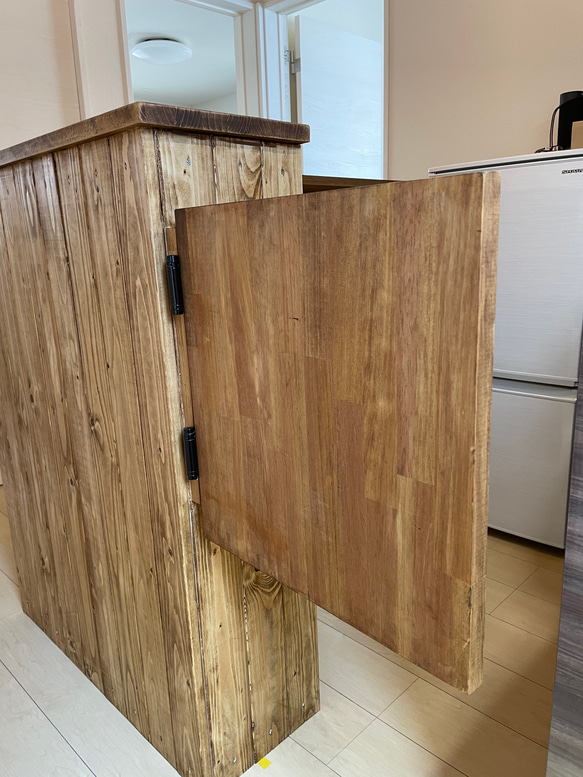 2分割式L型カウンター　レジカウンター　ウエスタン扉付き　キッチンカウンター 