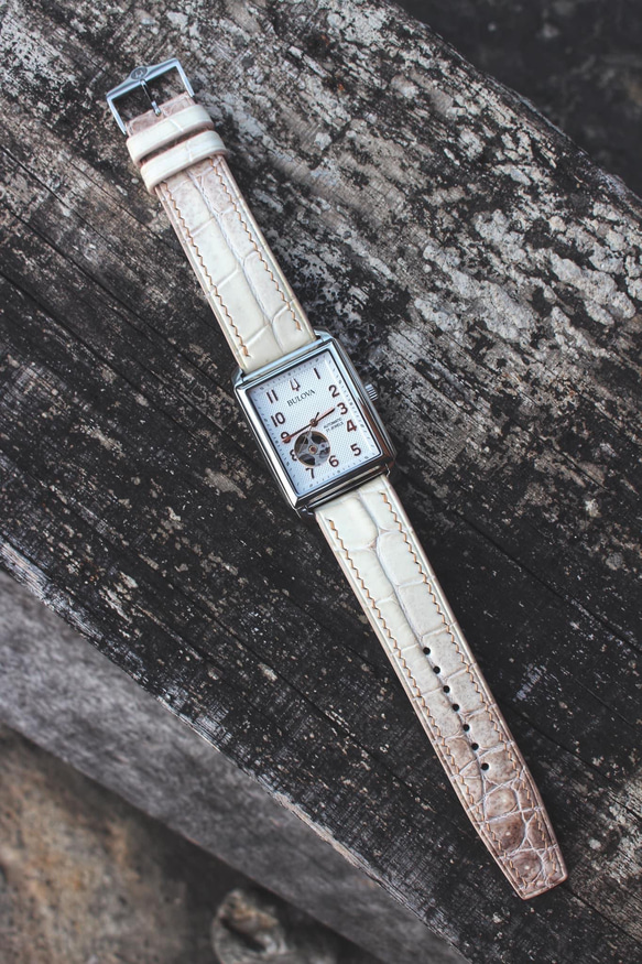 オーダー作製ブローバ(bulova) 時計ベルト、ヒマラヤタロコダイル時計ベルト 5枚目の画像