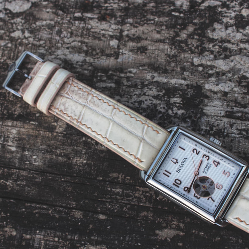 オーダー作製ブローバ(bulova) 時計ベルト、ヒマラヤタロコダイル時計