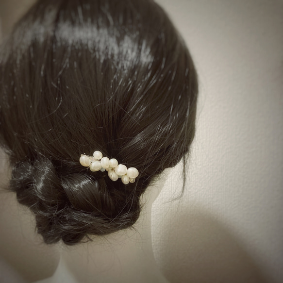 淡水バロックパールのヘアコーム/髪飾り フォーマル・ウェディング・振袖 5枚目の画像